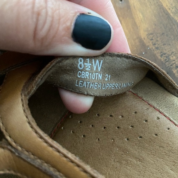 Rockport Flats Size 8.5 T-Strap Leather Tan Grannycore Grandma Mary Jane Sandal - Picture 8 of 9